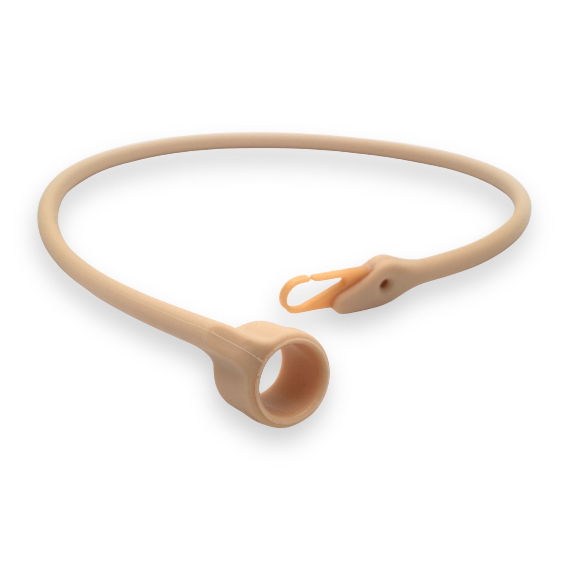 Biege silicone bungee cord on a white background