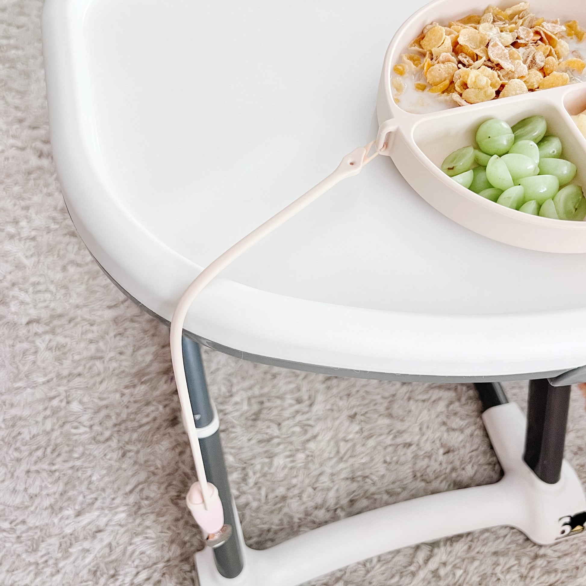 dropless utensil attachment fork spoon on high chair trey