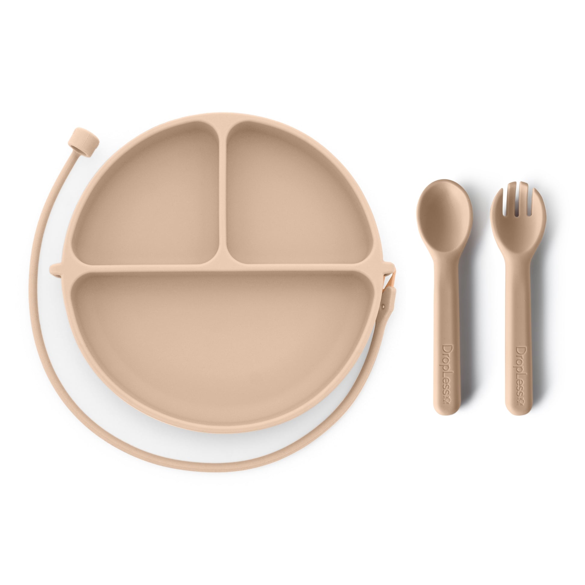 DropLess Plate® Mealtime Set – Suction Plate with Spoon & Fork