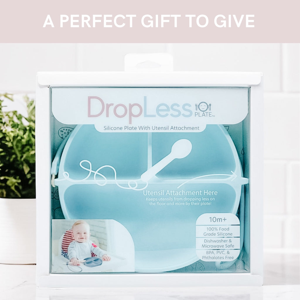 dropless baby toddler plate in a nice gift box for birthday, mother's day, baby showers